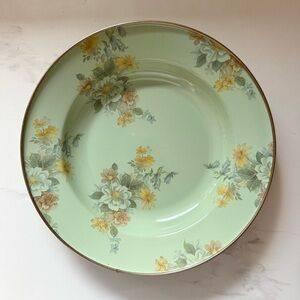 MACKENZIE CHILDS  Victoria & Richard Enameled Metal Floral Luncheon Plate 9"